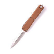 Microtech Ultratech Gen IV D/E Stonewash Part Serrate Brown